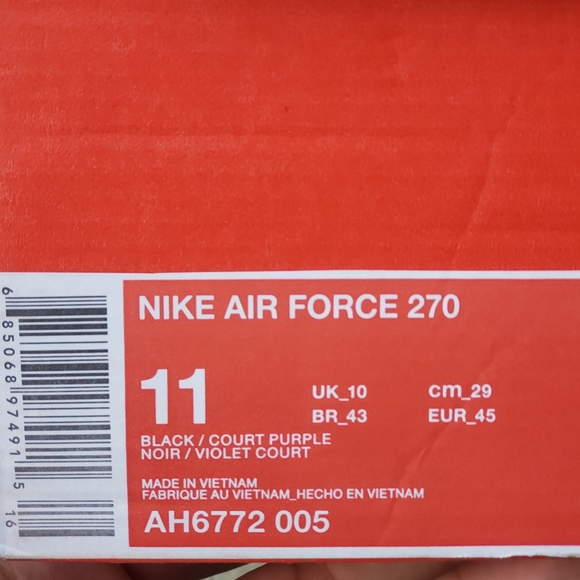 SOLD Nike Air Force 270 Men's Sneakers Size 11 - Picture 10 of 16